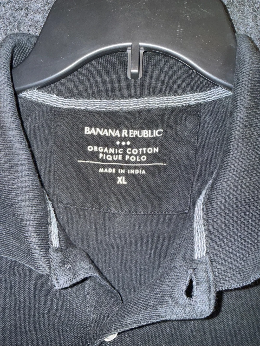 Banana Republic Black Polo with White Elephant Emblem